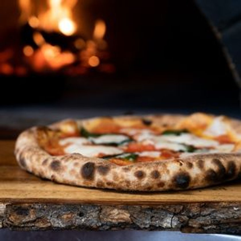 pizza being cooked