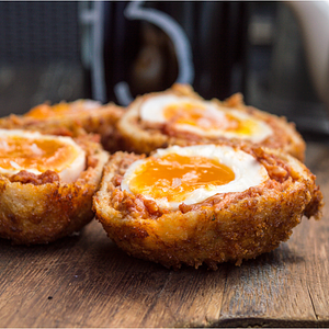 Scotch eggs, a culinary staple in London